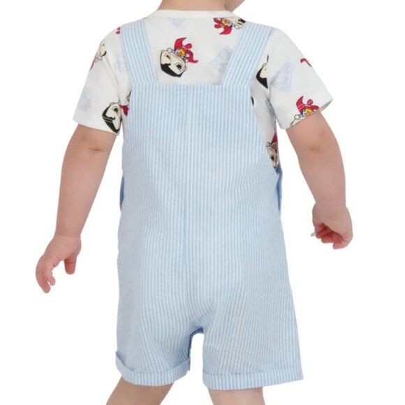 Superman Superhero Shortall 2 Piece Set BABY BOY SIZE 0-3 MONTHS NEW - Picture 5 of 5